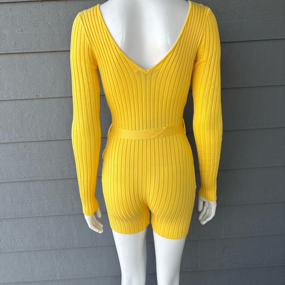 Hera Collection Yellow Ribbed Jumpsuit - Picture 2 of 2